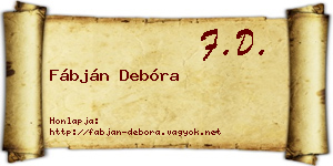 Fábján Debóra névjegykártya